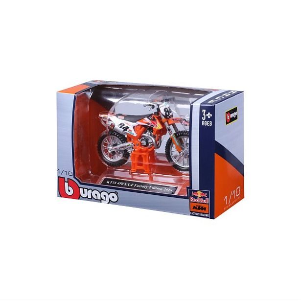 Bburago Bburago - Motocykl, CYCLE, Red Bull KTM 450 SX-F Factory Edition (2018), 1:18
