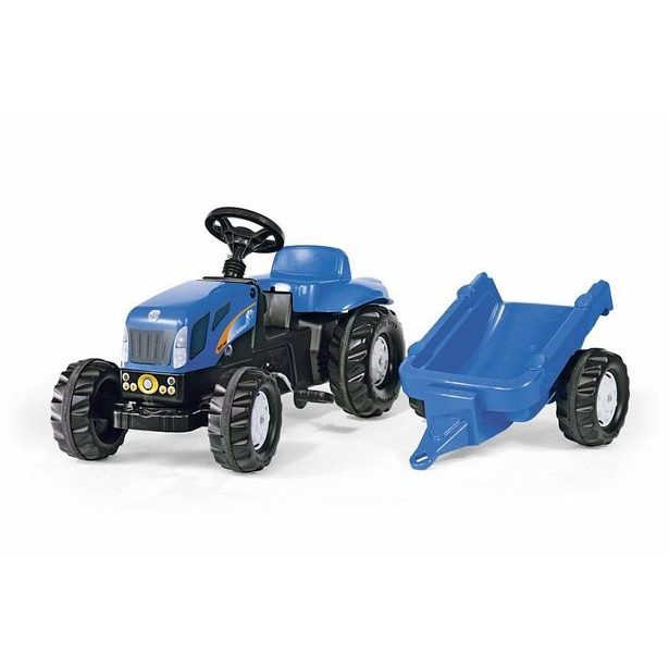 Šlapací traktor New Holland TVT190 s vlečkou