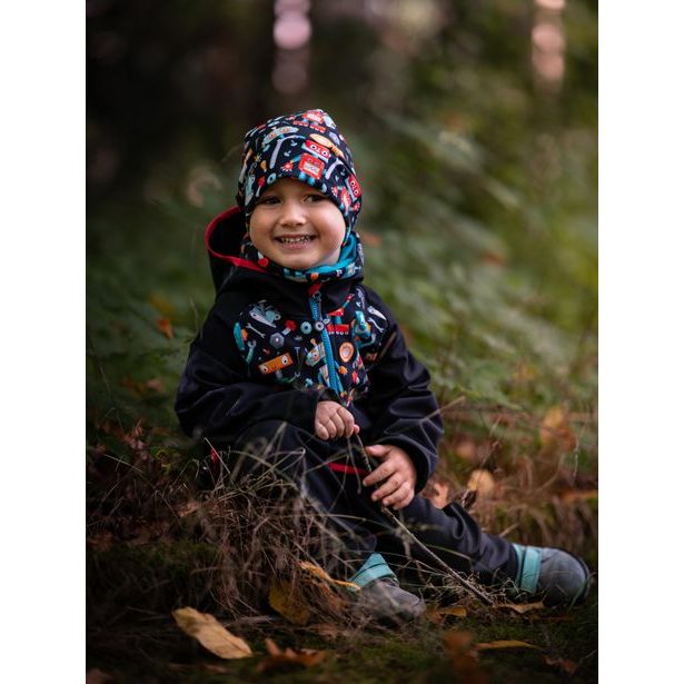 Unuo, Batolecí softshellové kalhoty s fleecem, Černá