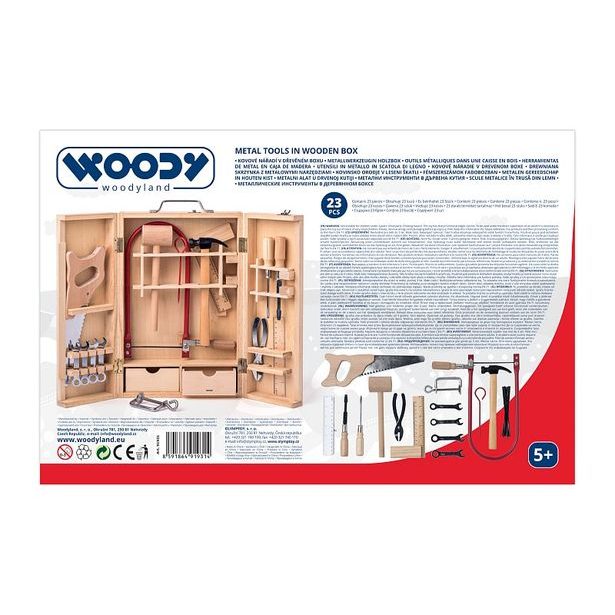 Kovové nářadí v dřevěném boxu - velké