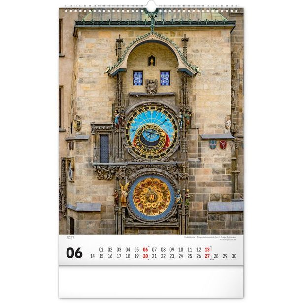 NOTIQUE Nástěnný kalendář Praha 2027, 33 x 46 cm