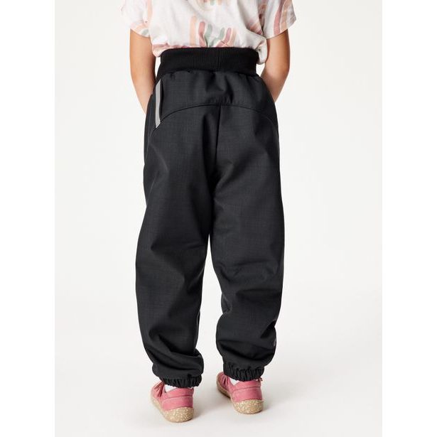 Unuo, Dětské softshellové oteplovačky se sherpou Light, Černá Źíhaná