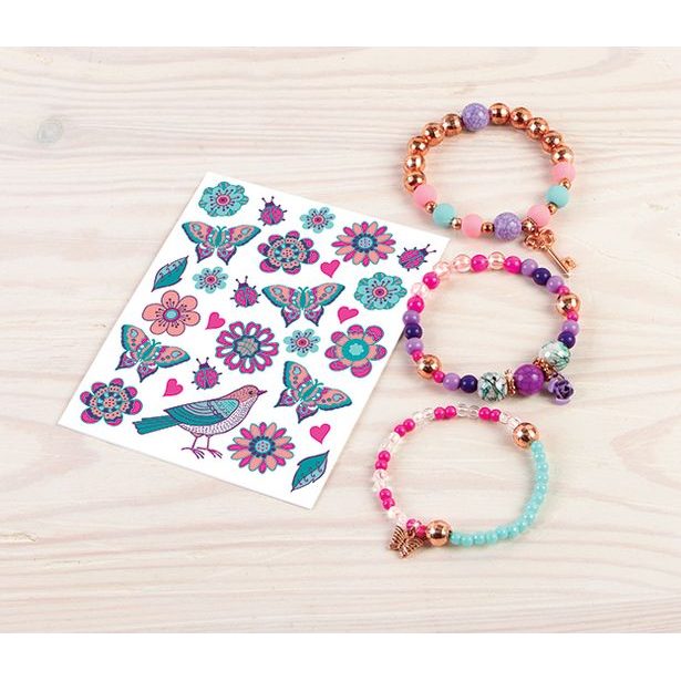 Náramky a tetování, květiny