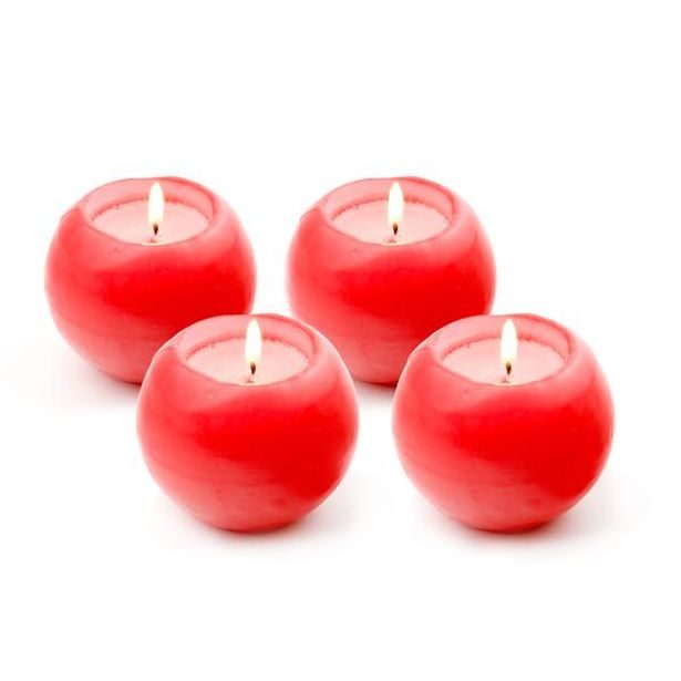 Provence SVÍČKA KOULE, 4KS / ČERVENÁ_hamashop