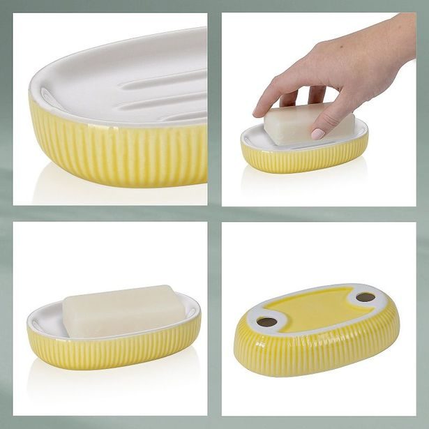 KELA Miska na mýdlo Ava keramika žlutá 13,5x8,5x3,0cm KL-24428