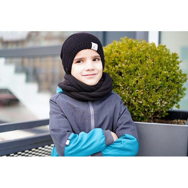 Unuo, Dětská čepice pletená, Černá