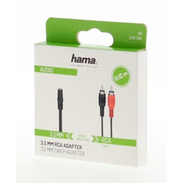 Hama audio redukce jack zásuvka na 2 cinch vidlice, 10 cm