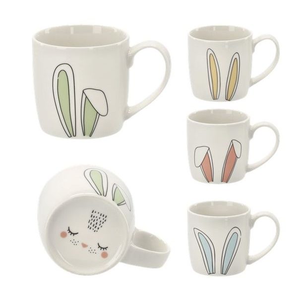 hrnek 270ml, dekor UŠI ZAJÍCE, porcelán