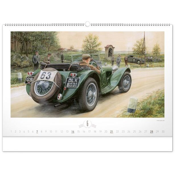 NOTIQUE Nástěnný kalendář Oldtimers – Václav Zapadlík 2026, 64 x 42 cm