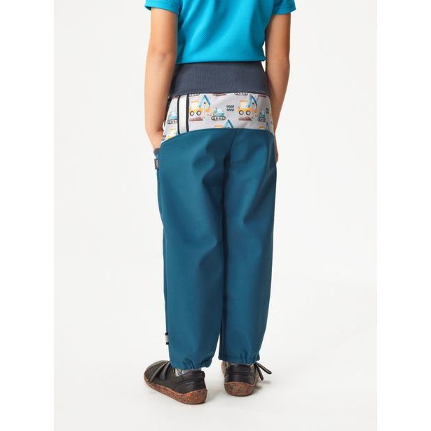 Unuo, Dětské softshellové kalhoty s fleecem Basic, Kobaltová, Bagry