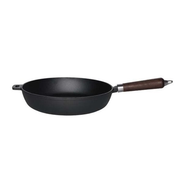 KITCHISIMO PÁNEV 24CM LITINA,RUKOJET BUKOV.DŘEVO,HÁK NA KONCI
