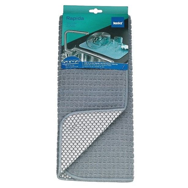 KELA Odkapávací podložka na nádobí RAPIDA 50 x 39 cm šedá KL-11642