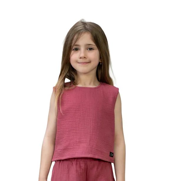 ESITO | Dívčí mušelínový set Lucka Ruby red - rubínová / 74