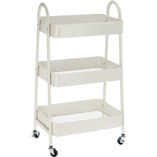 HOMESTYLING Kuchyňský úložný vozík třípatrový kov krémová KO-C80902000
