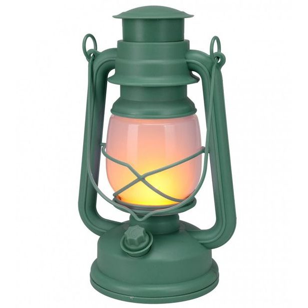 PROGARDEN Lucerna s LED plamenem 24 cm zelená KO-CX2000500zele