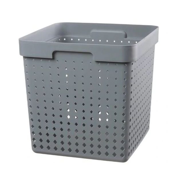 košík SEOUL XL, 30x30x30cm-mat.šedý, plast