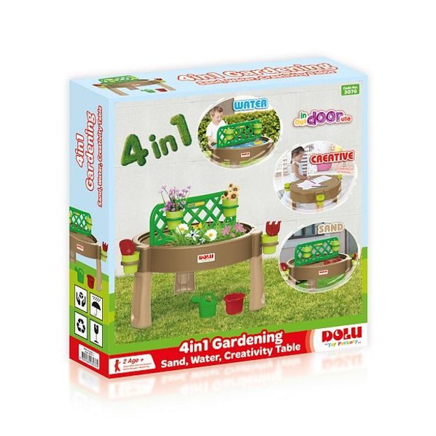 Hrací stolek 4v1 kreativní hnědý