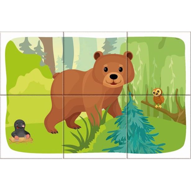 LESNÍ ZVÍŘÁTKA 6 Dřevěné kostky