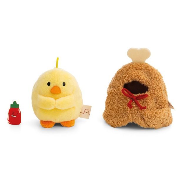 NICI NICI plyš MyMochi Kuře Tschieps 8 cm v kostýmu kuřecí stehýnko a chilli om.,set dár.b. 8,5x6,5x10cm