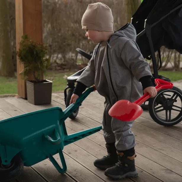 ESITO Rostoucí softshellová kombinéza s fleecem Šedý melír - šedá