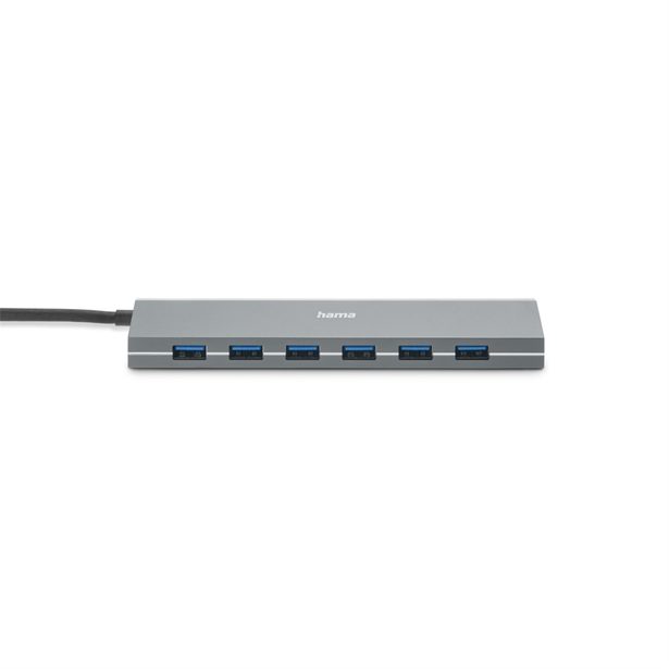Hama USB hub, 7 portů, USB 3.2, 5 Gb/s, USB-C adaptér, síťový zdroj