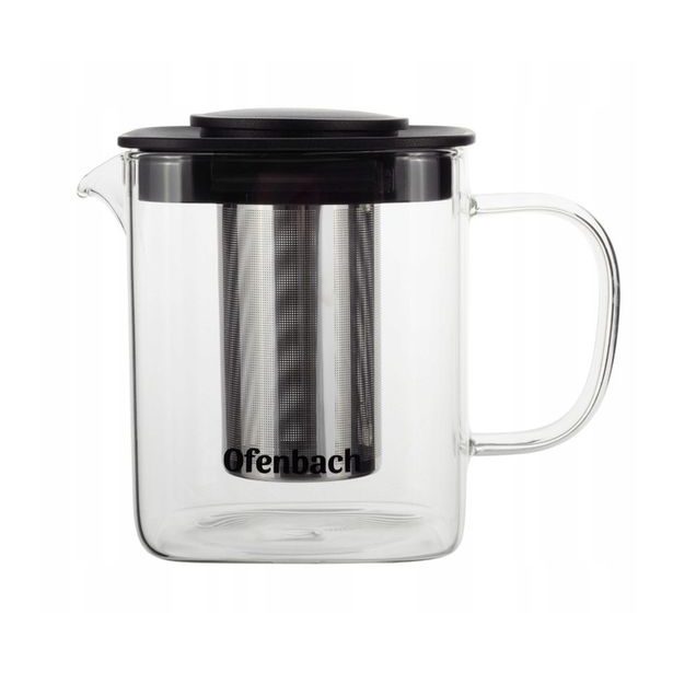 konvice 1,00l OFENBACH, NR sítko, sklo/plast