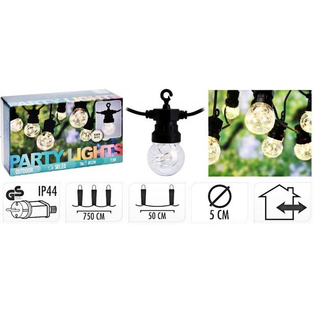 PROGARDEN Světelný řetěz LED PARTY 10 žárovek 50LED KO-AXC100000