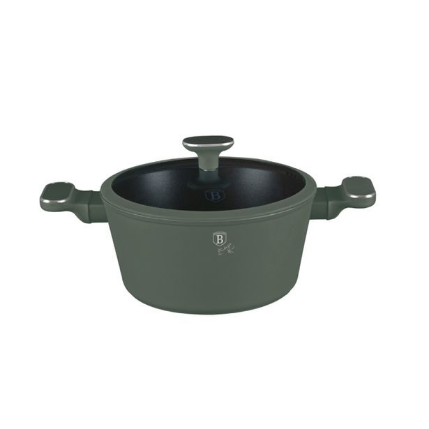 BERLINGERHAUS Kastrol s titanovým povrchem a poklicí 24 cm Matte Green Collection BH-8201
