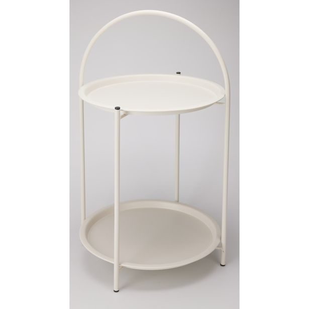 AMBIANCE Odkládací stolek kovový 66 cm bílá KO-NB1510570