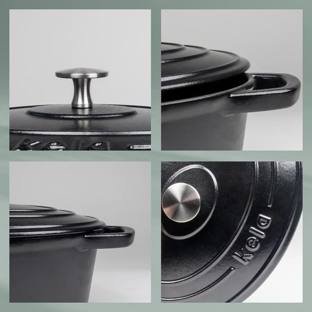 KELA Pekáč litinový s poklicí CALIDO 29x23x11cm černá KL-12861