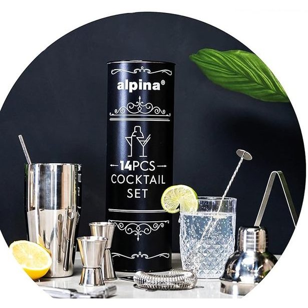 ALPINA Barmanská sada shaker nerez ocel 14 ks ED-247473