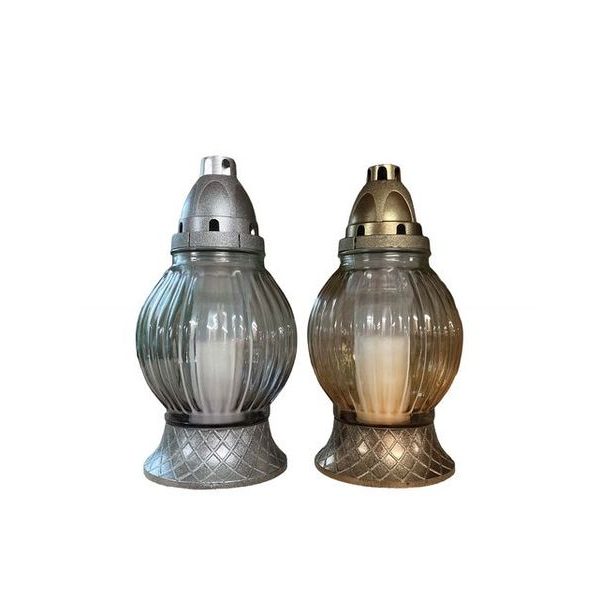 svíčka hřbit. 25cm, s víčkem, mix barev, 24hod