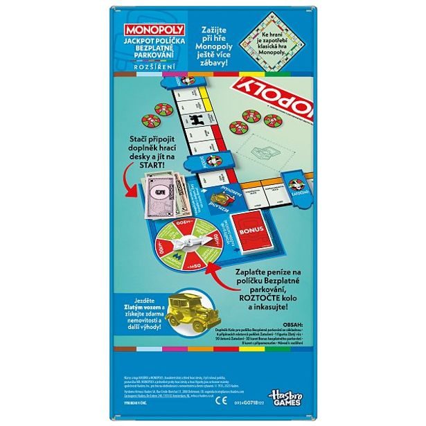 HASBRO - gaming HASBRO - MONOPOLY ROZŠÍŘENÍ JACKPOT, bezplatné parkování CZ verze
