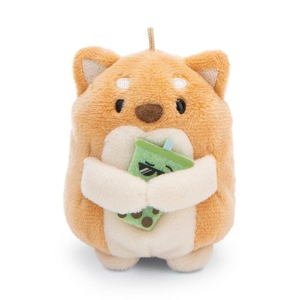 NICI NICI plyš MyMochi Pejsek Hiro 8cm v kostýmu ledního medvěda a bubble tea,set dár. bal. 8,5x6,5x10cm