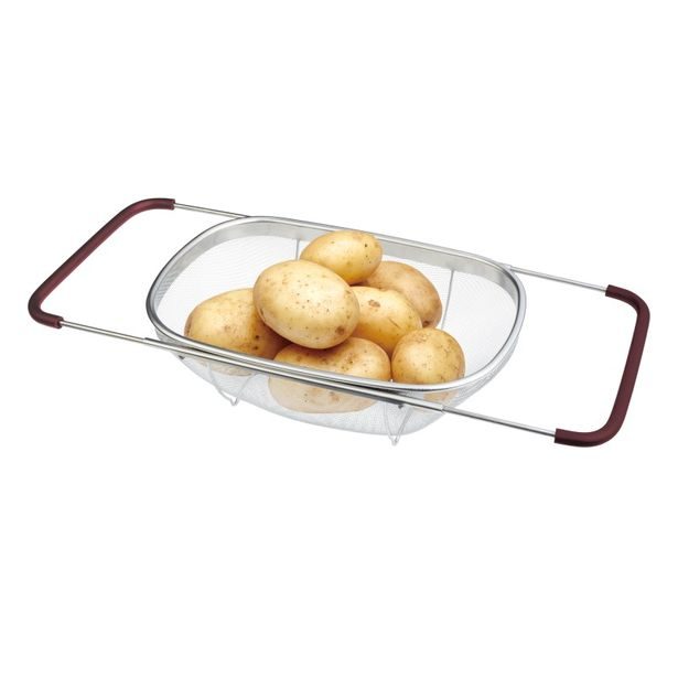 BERLINGERHAUS Cedník s výsuvnými rukojeťmi na dřez nerez Leonardo Collection BH-8824