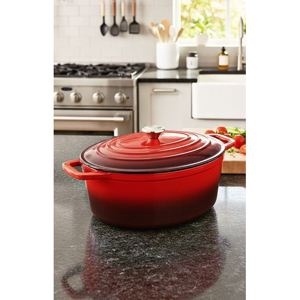 CS SOLINGEN Pekáč s poklicí litinový Xanten 36 x 22 cm červený CS-070052