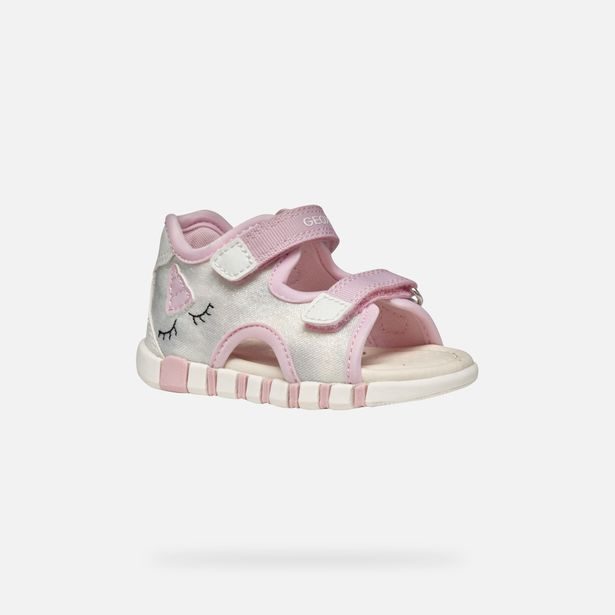 Stříbrné dívčí barefoot sandály Geox Sandal Iupidoo Gir