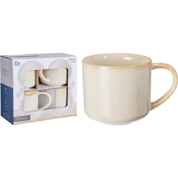 EXCELLENT HOUSEWARE Sada hrnků 4 ks 332 ml béžová KO-Q07000010