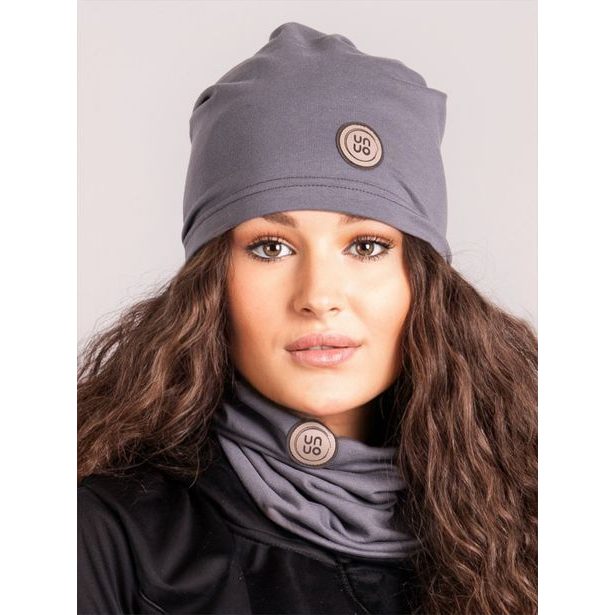 Unuo, Dámský nákrčník z teplákoviny Basic, Šedá