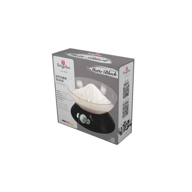 BERLINGERHAUS Váha kuchyňská digitální 5 kg s miskou Matte Black Collection BH-9618