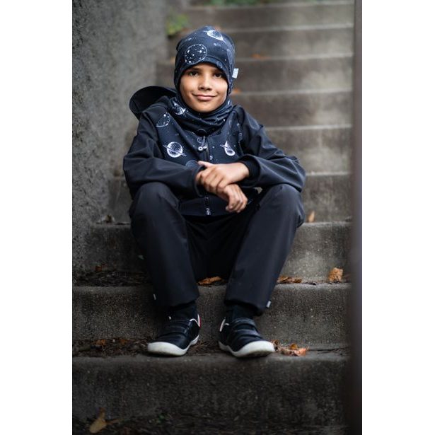 Unuo, Softshellové kalhoty bez zateplení Street, Černá (Softshell kids trousers)