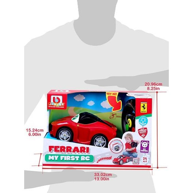 Maisto - BJUNIOR BB Junior RC - LaFerrari se světly a zvuky, dálkový ovladač volant, červená, 27MHz