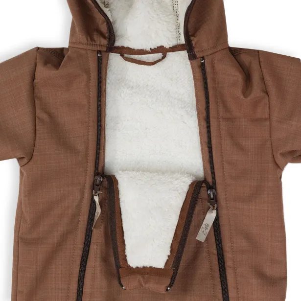 ESITO Rostoucí zimní softshellová kombinéza Lamb Brown - hnědá