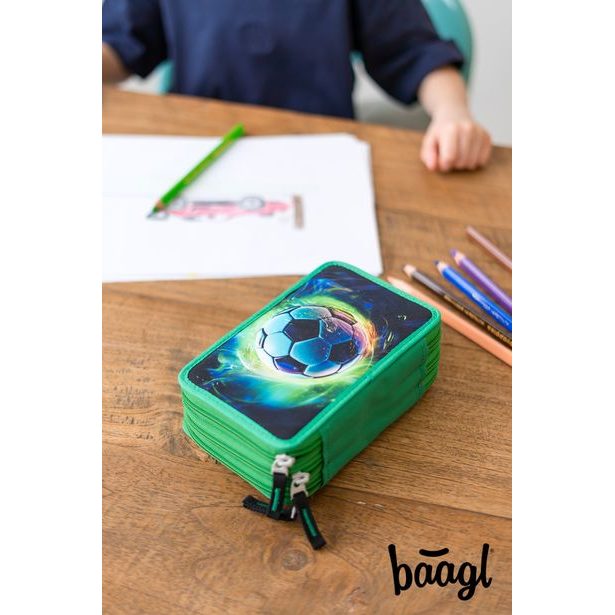 BAAGL Školní penál třípatrový Fotbal Míč