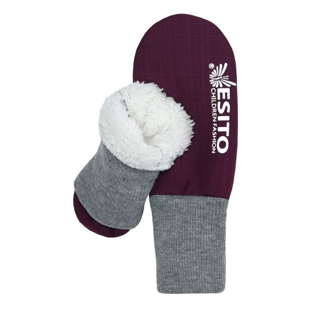 ESITO Zimní palcové rukavice softshell s beránkem Grey
