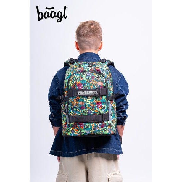 BAAGL Školní batoh Skate Minecraft Chaos