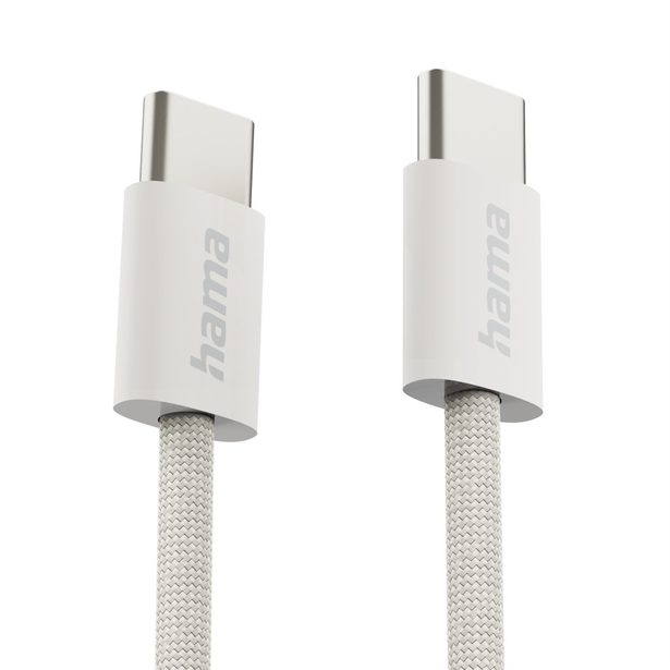 Hama USB-C 2.0 kabel Fabric, 1m, opletený, béžový