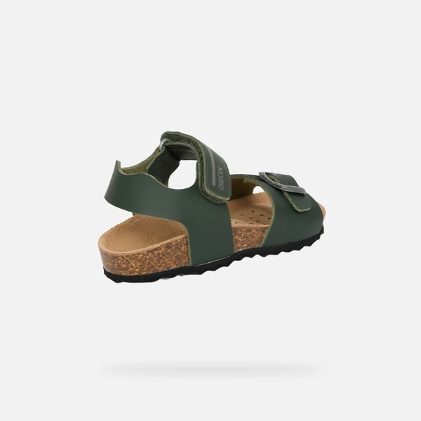 Khaki chlapecké sandály Geox Chalki