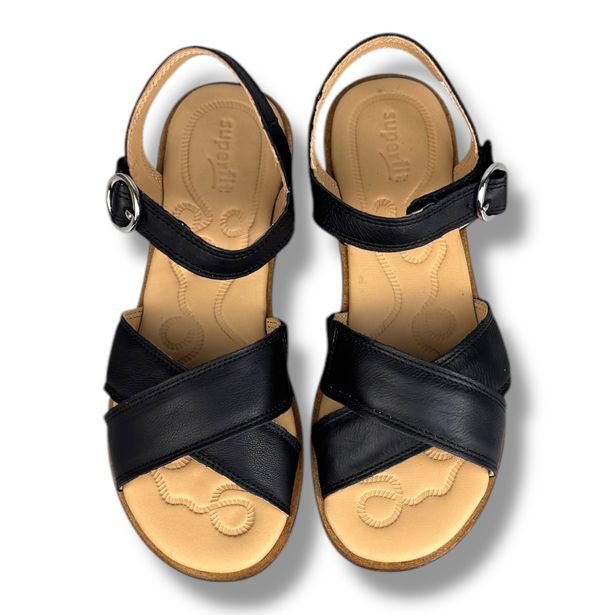 Dívčí kožené sandály Superfit FLAIR 1-001000-0000 Schwarz