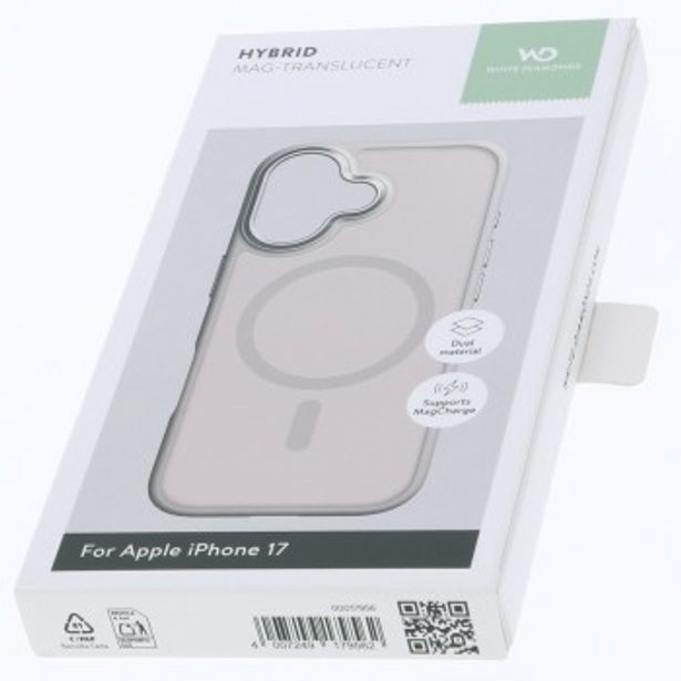 White Diamonds Hybrid Case, kryt pro Apple iPhone 17, magnetický, matný, poloprůhledný pískový